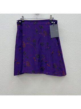 The Kooples Silk Blend Floral Knee Length A Line Skirt Womens EU Size 2 NEW
